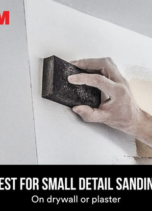 3M Drywall Sanding Sponge, Fine/Medium Grits, Dual Grit Block, Medium Grit to Remove, Fine Grit to Smooth, Ideal for Sanding and Smoothing of Joint Compounds, 2-5/8 in x 3-3/4 in (9095DC-NA)