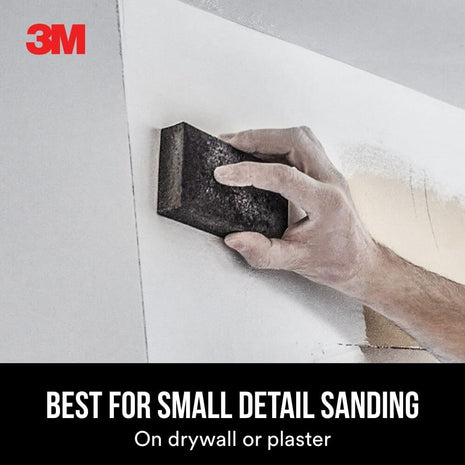 3M Drywall Sanding Sponge, Fine/Medium Grits, Dual Grit Block, Medium Grit to Remove, Fine Grit to Smooth, Ideal for Sanding and Smoothing of Joint Compounds, 2-5/8 in x 3-3/4 in (9095DC-NA)