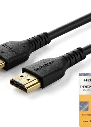 StarTech.com 5ft (1.5m) Slim HDMI Cable, Flexible Premium HDMI 2.0 Cord with Ethernet, UHD 4K 60Hz HDR10, Durable Aramid Fiber Design with TPE Jacket