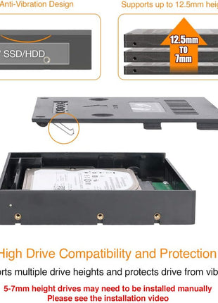 ICY DOCK 2.5 inch to 3.5 inch SATA HDD & SSD Mounting Kit for Internal 3.5" Drive Bay with Removable Cover | EZConvert Lite MB882SP-1S-2B
