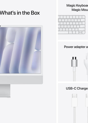 Apple 2024 iMac All-in-One Desktop Computer with M4 chip with 8-core CPU and 8-core GPU: Built for Apple Intelligence, 24-inch Retina Display, 16GB Unified Memory, 256GB SSD Storage; Silver