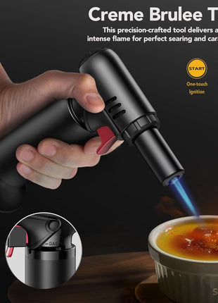 Sondiko Butane Torch Lighter with Visible Fuel Window, Refillable Soldering Torch with Adjustable Flame for Welding, Resin Art, Industrial (Butane Gas Not Included)