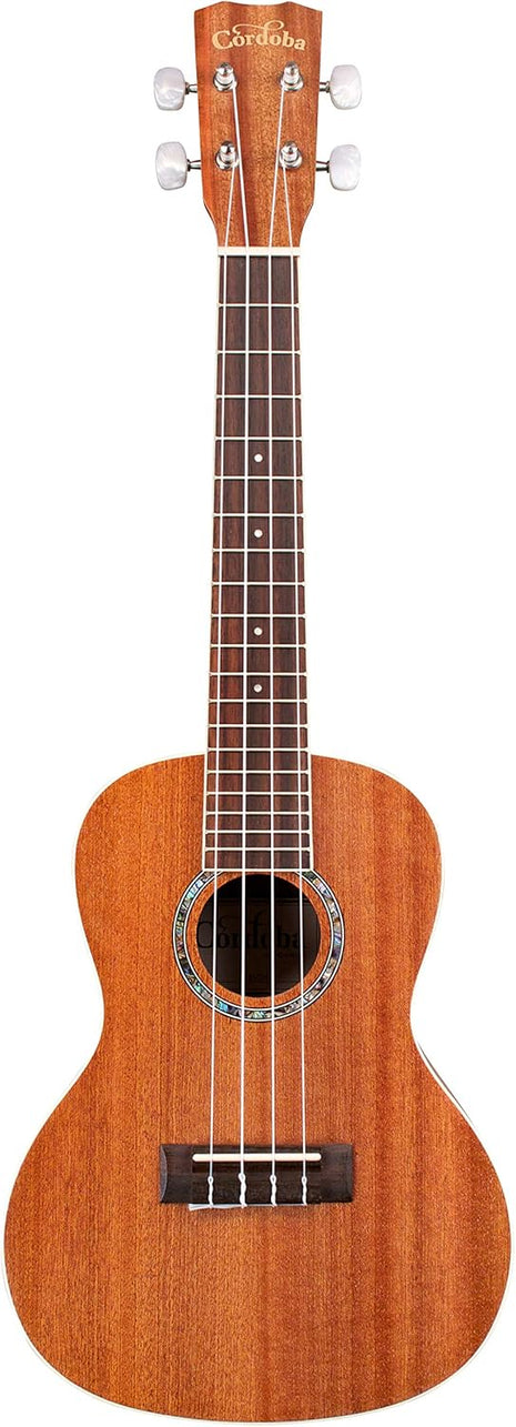 Cordoba, 4 15CM Concert Ukulele Hand Crafted With Mahogany Top, Back & Sides, Authentic Abalone Rosette & Satin Finish & Premium Italian Aquila Strings For Beginners & Professionals, Right, COD