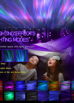 Northern Galaxy Light Aurora Projector with 33 Light Effects, LED Star Projector for Bedroom Nebula Lamp, Remote Control, White Noises, Bluetooth Speaker for Parties