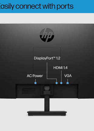 HP 27h Full HD Monitor - Diagonal - IPS Panel & 75Hz Refresh Rate - Smooth Screen - 3-Sided Micro-Edge Bezel - 100mm Height/Tilt Adjust - Built-in Dual Speakers - for Hybrid Workers