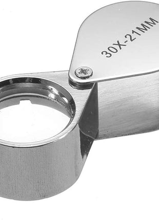KINGMAS Pocket Jewelry Loupe 30x 21mm Jewelers Loop Eye Magnifying Glass Foldable Magnifier