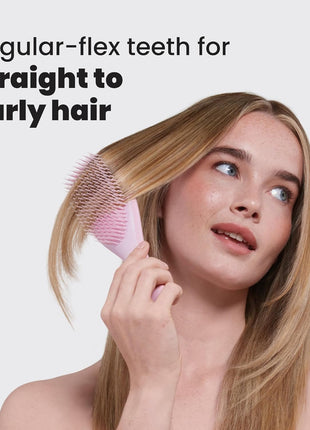 Tangle Teezer Ultimate Detangler Brush, Straight to Wavy, Millennial Pink | Patented two-tier, regular-flex teeth reduce breakage & split ends on wet or dry hair; Shower-friendly hairbrush for all ages