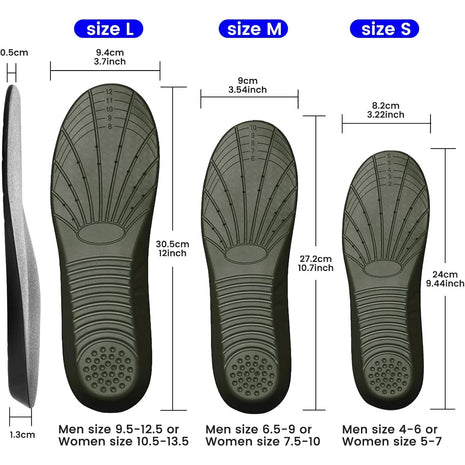 Shoe Insoles, Memory Foam Insoles, Providing Excellent Shock Absorption and Cushioning for Feet Relief, Comfortable Insoles for Men and Women for Everyday Use, M(US M: 6.5-9/W: 7.5-10)