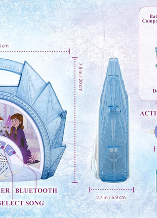 eKids Disney Frozen Karaoke Microphone with Bluetooth Speaker for Fans of Disney Toys, Kids Karaoke Machine with Built in Music