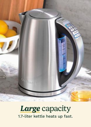 Cuisinart PerfecTemp 1.7-Liter Electric Kettle, Cordless Electric Tea Kettle, 1500W for Fast Heat-Up, 6 Preset Temperatures, 30-Minute Keep Warm, Stay Cool Nonslip Handle, CPK-17P1