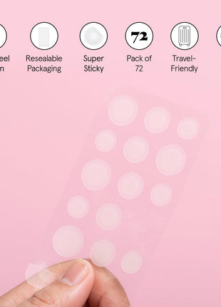 grace & stella Award Winning Multi-Size Pimple Patches for Face | Dermatologist Tested Acne Patches for Face -Hydrocolloid Patch for Breakouts, Whiteheads -Vegan Pimple Patch (Clear, 72 Pack)