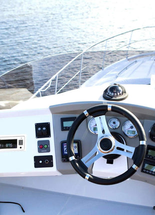 Pyle Bluetooth Marine Receiver Stereo - 12v Single DIN Style Boat In dash Radio Receiver System with Digital LCD, RCA, MP3, USB, SD, AM FM Radio - Remote Control, Wiring Harness - PLRMR23BTW (White)