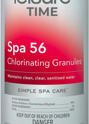 Leisure Time 22337A Spa 56 Chlorinating Granules, Bucket for Crystal Clear Water Maintenance, 2lbs