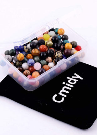 Natural Stone Beads 100pcs Round Genuine Real Stone Beading Loose Gemstones Hole Size 1mm DIY Smooth Bead for Bracelet Necklace Earrings Jewelry Making(Natural Stone Beads Multicolor, 8mm)