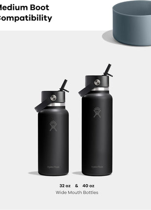 Hydro Flask Bottle Boot – Bottom Protector Sleeve – Silicone Water Bottle Accessory Medium Black