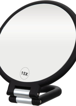 ForPro Magnifying Handheld Mirror, Black, Adjustable, for Makeup | for Salon & Makeup Application, Vanity Mirror, Magnifying Makeup Mirror, Salon Mirror, Salon & Spa Essentials