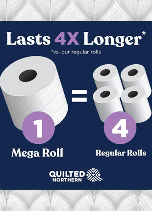 Quilted Northern Ultra Plush Toilet Paper, 6 Mega Rolls = 24 Regular Rolls, 3X Thicker*, 3 Ply Soft Toilet Tissue