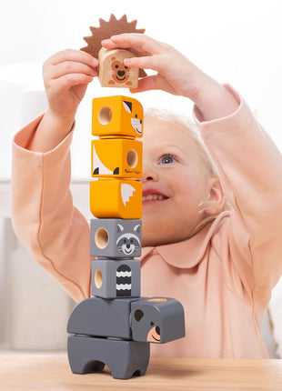 Melissa & Doug BlockablesTM Farm and Woodland 2-Pack Bundle Connectable Wooden Building Blocks Preschool Play Set Toy