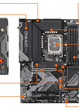 GIGABYTE Z790 Gaming Plus AX LGA 1700 Intel Z790 ATX Motherboard with DDR5, Triple M.2, PCIe 4.0, USB 3.2 Gen2 Type-C, Realtek Wi-Fi 6, Realtek LAN, Q-Flash Plus, EZ-Latch