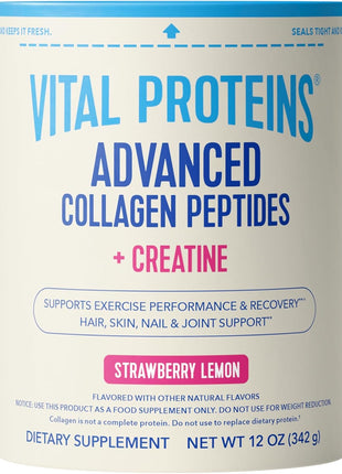 Vital Proteins Advanced Collagen Plus Creatine Strawberry Lemon 12 oz