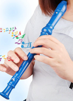 Mr.Power Soprano Recorder German Style C Key 8 Holes Easy Instrument for Beginners School Student Home Entertainment (Blue)