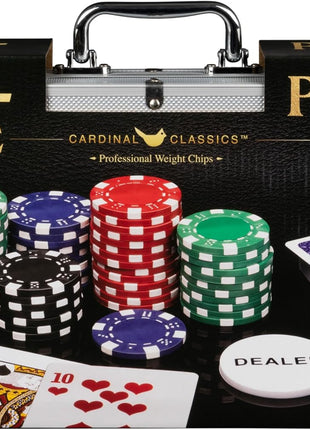 Spin Master Games, Cardinal Classics, 300-Piece Poker Set with Aluminum Carrying Case & Professional Weight Chips & Poker Dice, for Ages 8+