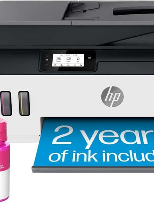 HP Smart Tank Plus 651 Wireless All-in-One Printer, Ink Tank Printer-for-Home Use, 2 Years of Ink Included Auto Document Feeder, Mobile Print, Scan, Copy, Fax, an EcoTank Alternative (7XV38A)