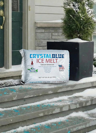 Snow Joe Crystal Blue Snow & Ice Melter, Heat-Generating Crystals, 50 Lb Bag - Fast-Acting Commercial Deicer and Remover for Concrete, Driveway, Sidewalk, and Outdoor Spaces