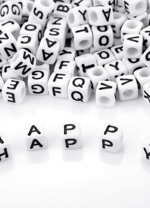 Augshy 700PCS White Letter Beads Alphabet Beads for Making DIY (6mm)