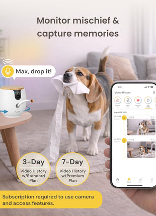 Furbo Mini 360° [Subscription Required] New 2K QHD Pet Camera - Unlock w/Paid Plan: Dog & Cat Safety Alerts, Rotating Treat Toss, 2-Way Speaker (Low Risk, 3mo Min. Cancel Anytime)