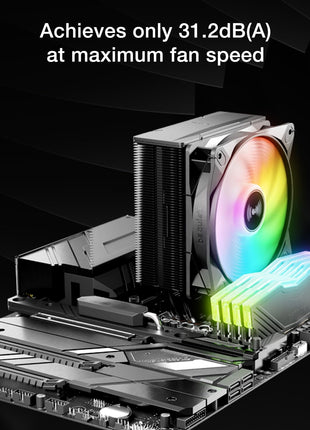 be quiet! Pure Rock 3 LX CPU Air Cooler | 4 High Performance 6mm Heat Pipes with HDT Technology | 120mm Quiet ARGB PWM Fan | AMD:AM4 AM5/Intel LGA 1700/1150/1151/1200 | Black | BK040