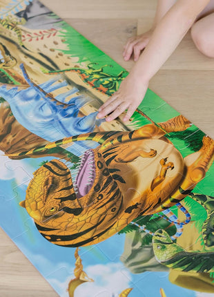 Melissa & Doug Land of Dinosaurs Floor Puzzle, 48 pc Jumbo Jigsaw Puzzle, Educational Screen Free Activity for Toddler, Preschoolers and Kids Ages 3+ (4 feet Long) - FSC Certified (Pack of 6)