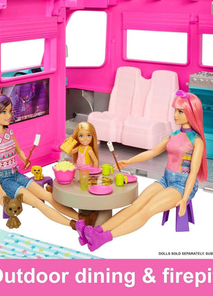 Barbie Camper, Doll Playset with 60 Accessories, 30-Inch-Slide and 7 Play Areas, Dream Camper (Amazon Exclusive)
