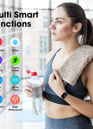 Fitness Tracker Watch with Heart Rate Monitor, Activity Tracker with Pedometer, Sleep Monitor, Calories & Step Counter, IP68 Waterproof Smart Watches for Women Men Fitness Watch for Sports