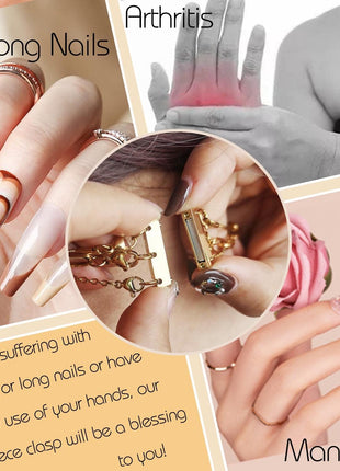 Qulltk Necklace Layering Clasp Magnetic Clasps for Jewelry, Gold and Silver Separator for Stackable Necklaces and Chains