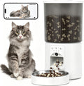 Automatic Cat Feeder, 4.5L Easy Install Pet Food Dispenser, 1080P HD Camera, 5GWIFI with Night Vision, Motion Alarm, Stainless Steel (White)