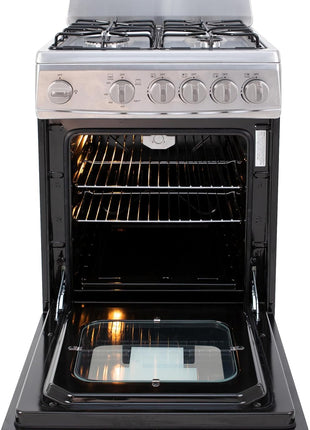 Avanti Compact Gas Range Oven, 4 Sealed Burners, 20-Inch, Stainless Steel | Avanti Compact Gas Range Oven, Freestanding with 4 Sealed Burners, Broiler with Pan, Storage Drawer, 20-Inch, Stainless Steel