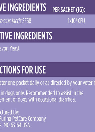 Purina Pro Plan Veterinary Supplements FortiFlora Daily Probiotics for Dogs,Helps Digestive Gut Health and Diarrhea - 30 ct. Box,(Pack of 2)