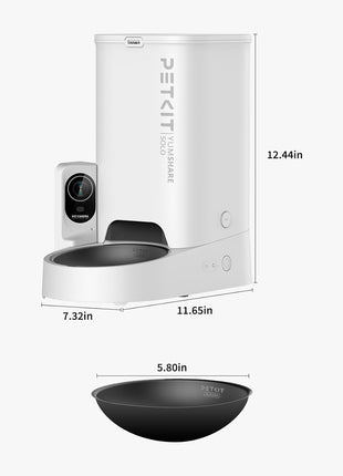 PETKIT Autoamtic Camera Pet Feeder for Cats and Dogs, 1080P HD AI-Powered Camera with Wide Angle and Night Vison, 2-Way Audio, Ultra Quiet 1.85L Cat Water Fountain, App Control