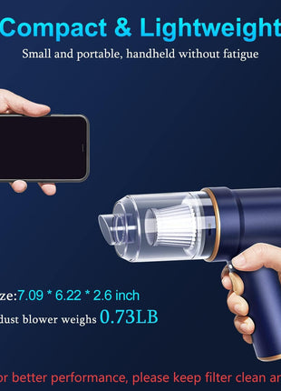 KMM Handheld Car Vacuum Cleaner, 9000Pa Vacuum Cleaner and Air Duster, 120W High Power Hand Held Vacuum with LED Light and Multi-Nozzles for Car, Home, Office, Pet