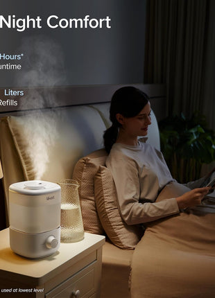 Levoit Top Fill Humidifiers for Bedroom, 2.5L Tank for Large Room, 28dB | Easy to Fill & Clean, Quiet Cool Mist Air Humidifier for Home Baby Nursery & Plants, Auto Shut-off for Safety, 25H Lasting