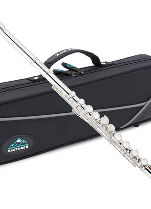 EastRock Closed Hole Flutes C 16 Key for Beginner, Kids, Student Silver Nickel Flute with Case Stand and Cleaning kit