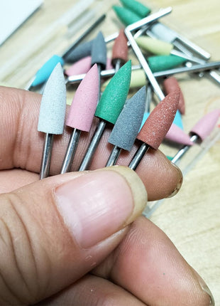 35 Pcs 6mm Cone Shape Rubber Polishing Bits | 3/32'' Shank Silicone Rubber Polishing Kits Grinding Points for Jewelry, Jade, Metal, Etc