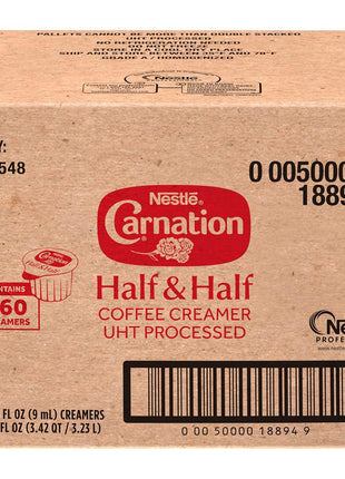 Nestle Carnation Coffee Creamer Half and Half, Made with Real Dairy, 0.304 fl oz Tubs (Pack of 360)