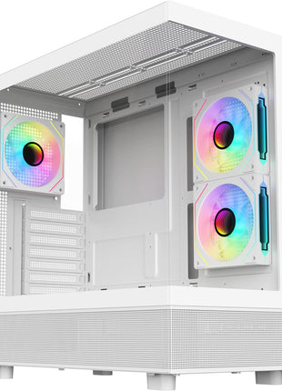 Sama Neview 4361 White Dual USB3.0 and Type C Tempered Glass ATX Mid Tower