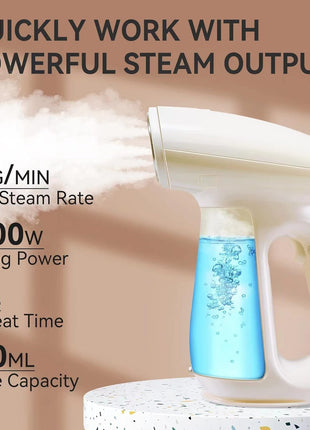 Bear Steamer for Clothes, 1300W 25s Heat-Up Clothes Steamer with 230ml Tank | Essential Oil Compatible,20g/min Steam Rate,Handheld 2-in-1 Steam&Iron,Fabric Wrinkle Remover for Home&Travel,Includes Brush