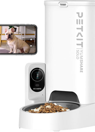 PETKIT Autoamtic Camera Pet Feeder for Cats and Dogs, 1080P HD AI-Powered Camera with Wide Angle and Night Vison, 2-Way Audio, Ultra Quiet 1.85L Cat Water Fountain, App Control