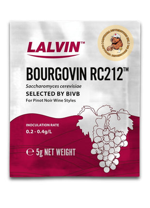 Lalvin RC-212 Wine Yeast (10 Pack) - Make Wine Cider Mead Kombucha At Home - 5 g Sachets - Saccharomyces cerevisiae - Sold by CAPYBARA Distributors Inc.