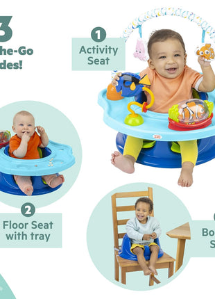 Bright Starts Disney Baby Finding Nemo SuperSeat, Fun Baby Seat for Sitting Up, Playtime, and Meals, Ages 4 Months to 4 Years, Blue