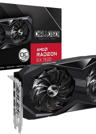 ASRock Radeon RX 7600 Challenger 8GB OC Graphics Card, AMD RDNA 3 Architecture, 8GB GDDR6, PCIe 4.0, Dual Fans, 0dB Silent Cooling, HDMI 2.1, DisplayPort 1.4
